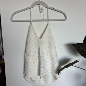 Lulu's Ivory Knit Halter Top